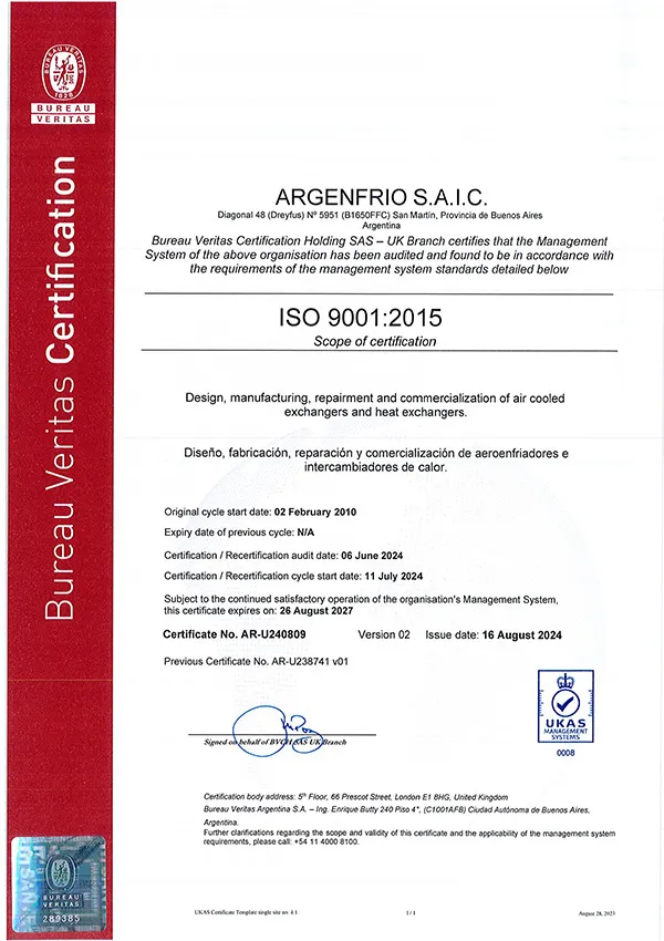Certificado UKAS 9001 - 2015